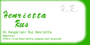 henrietta rus business card